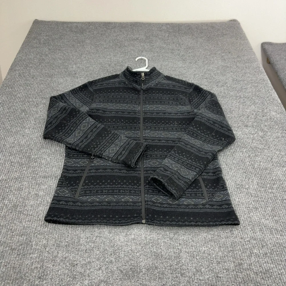 The North Face Jacket Mens L Black Polyester Fair Isle Full Zip Outdoor Gorpcore